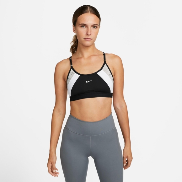 Nike Women's Air Indy Sports Bra Black/White/Grey Medium - Picture 2 of 5